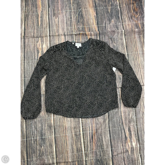 Top Long Sleeve By Everly In Black, Size: S