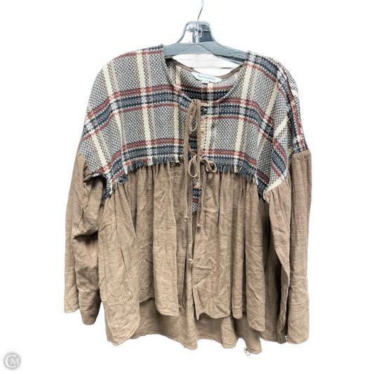 Top Long Sleeve By Davi & Dani In Brown, Size: M