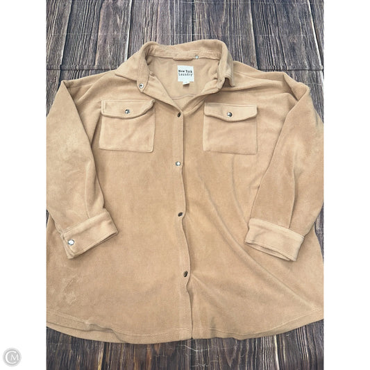 Jacket Shirt By New York Laundry In Brown, Size: 1x