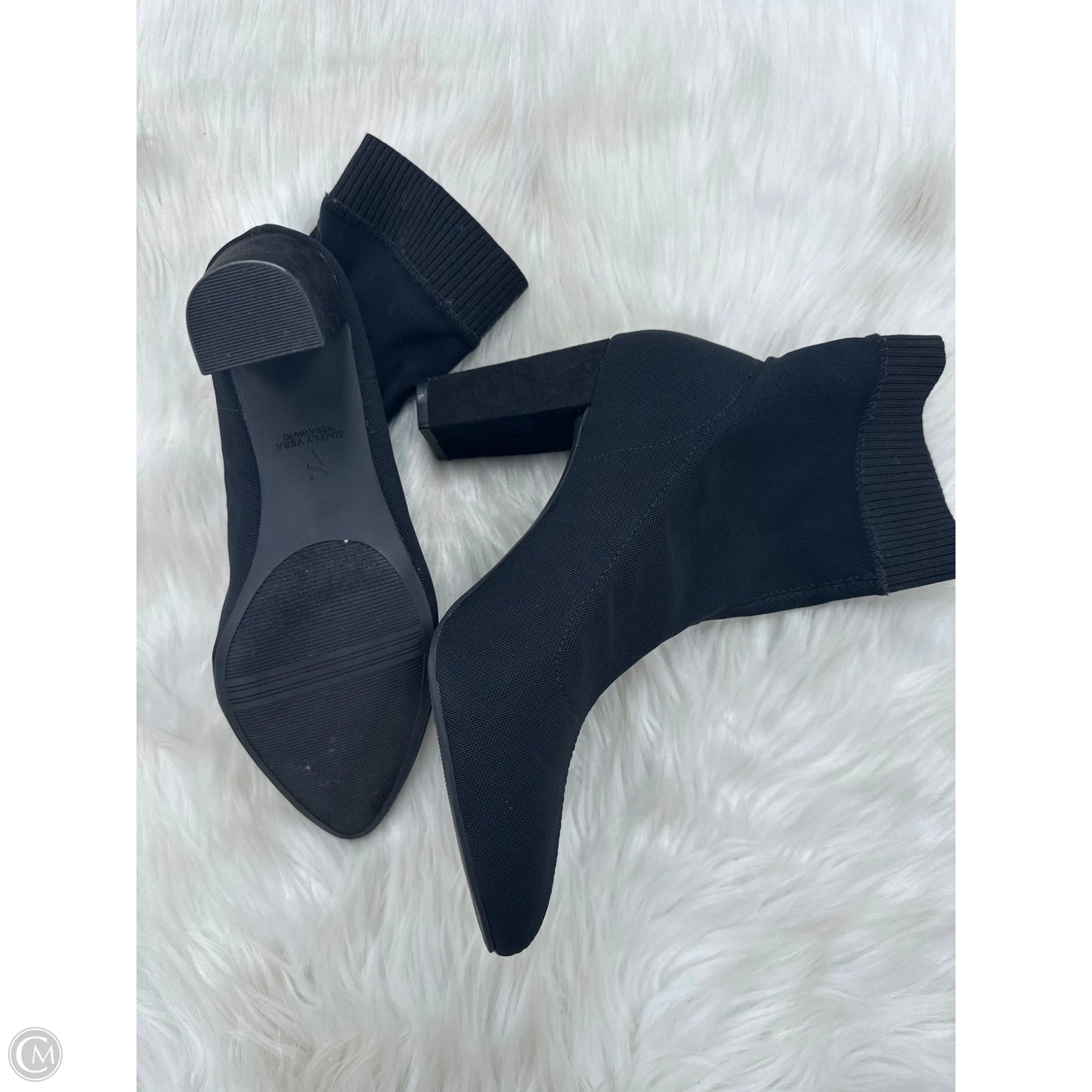 Boots Ankle Heels By Simply Vera In Black, Size: 9.5