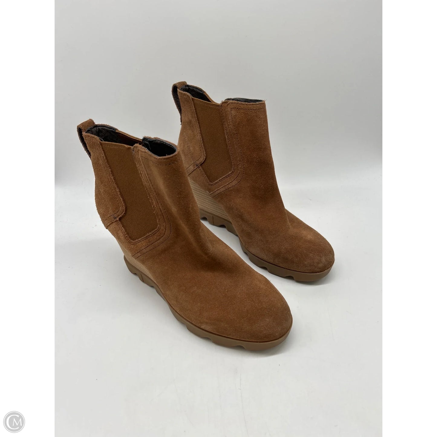 Boots Ankle Heels By Sorel In Brown, Size: 9.5