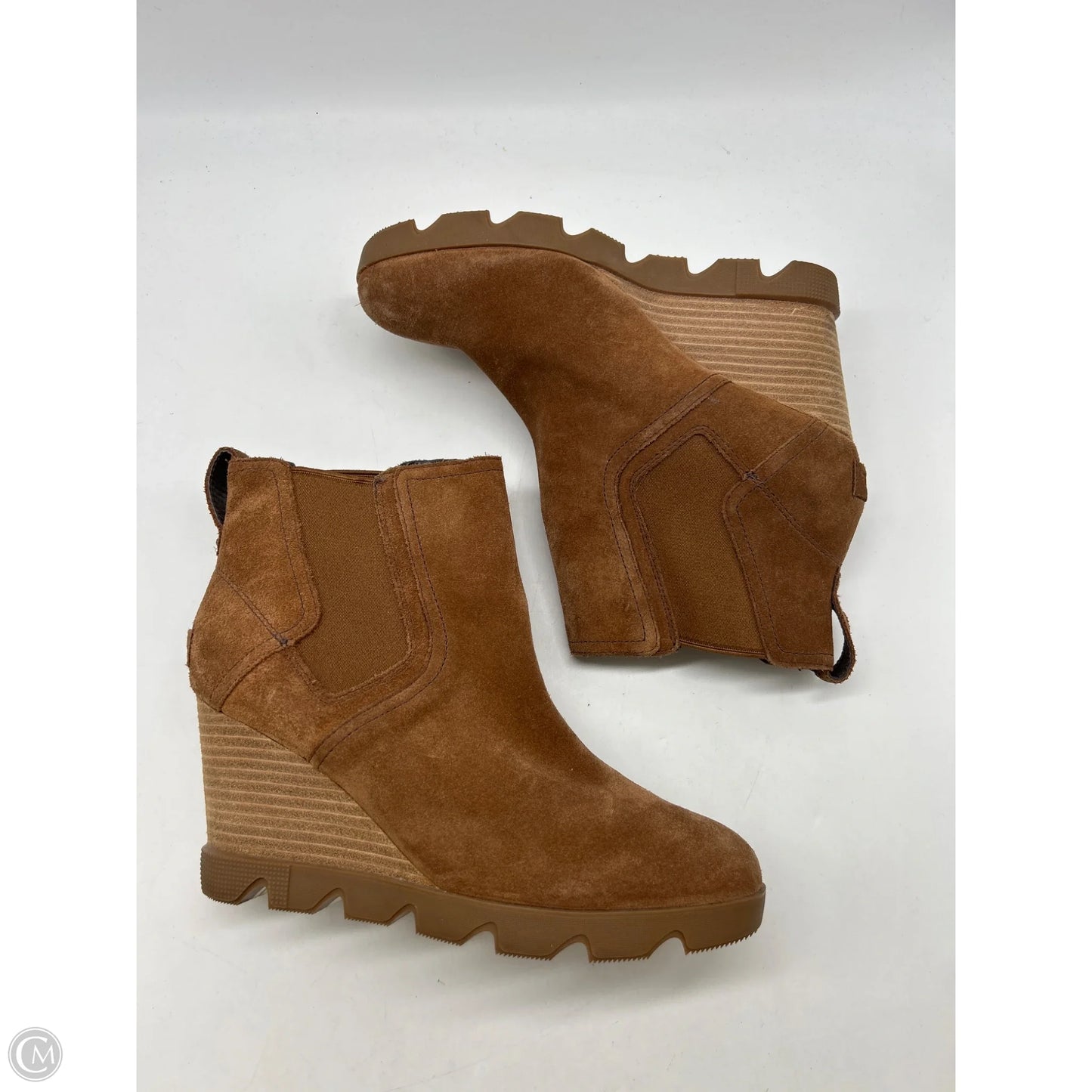 Boots Ankle Heels By Sorel In Brown, Size: 9.5