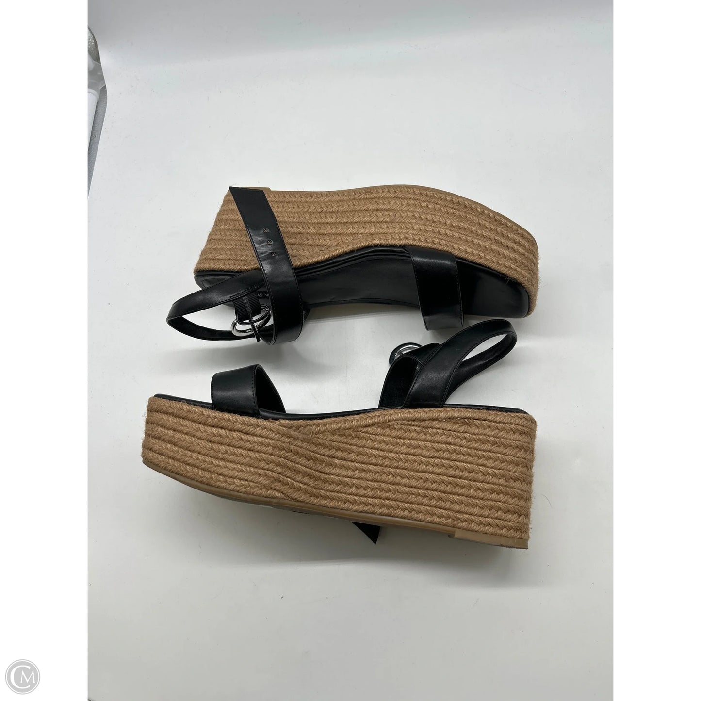 Sandals Heels Wedge By Nine West In Black, Size: 8