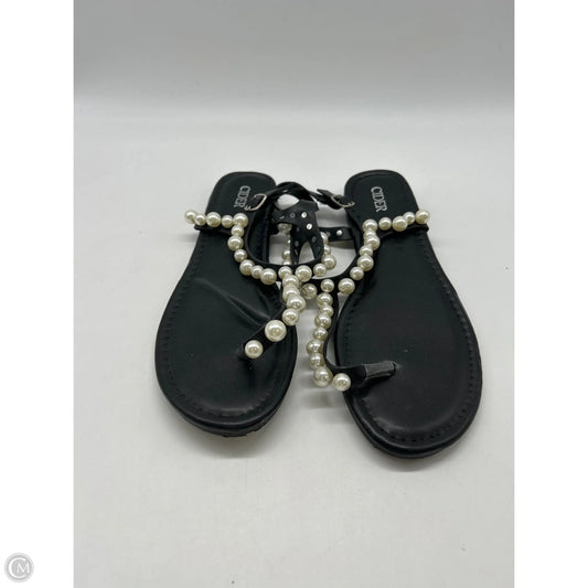 Sandals Flats By Clothes Mentor In Black, Size: 10