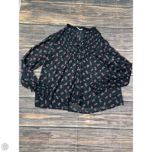 Top Long Sleeve By Free People In Navy, Size: L
