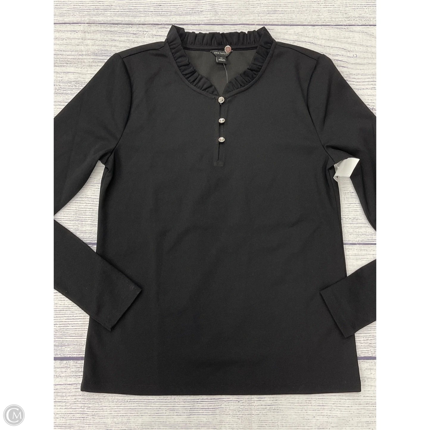 Top Long Sleeve By Ann Taylor In Black, Size: Xs