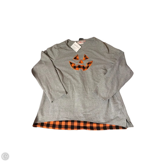 Top Long Sleeve By Clothes Mentor In Grey, Size: L