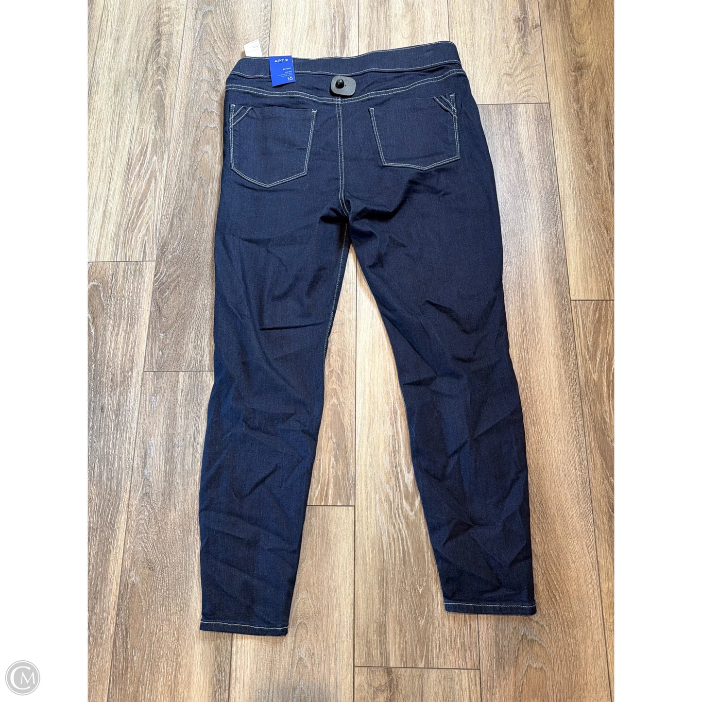 Jeans Skinny By Apt 9 In Blue Denim, Size: 16