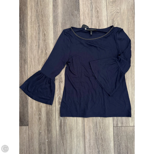 Top Long Sleeve By White House Black Market In Navy, Size: Xs