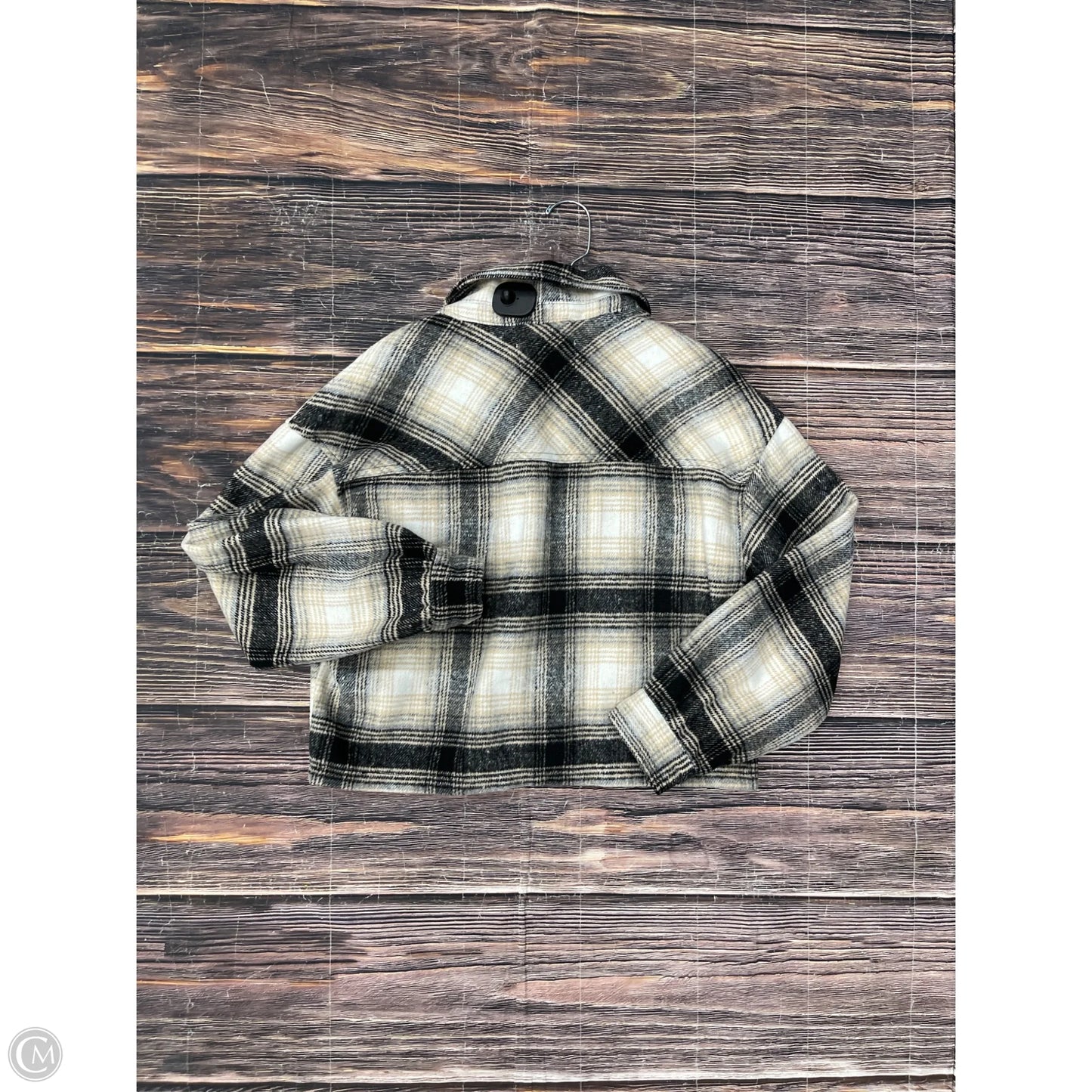 Jacket Shirt By Clothes Mentor In Tan, Size: L