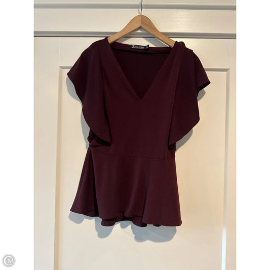 Top Short Sleeve By New York And Co In Red, Size: Xs