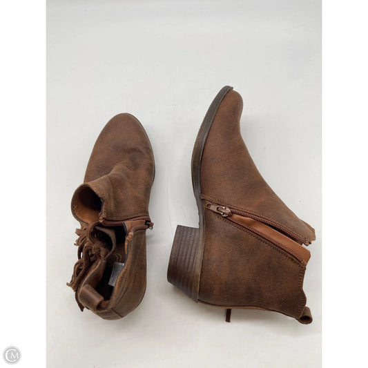 Boots Ankle Heels By Sugar In Brown, Size: 6.5