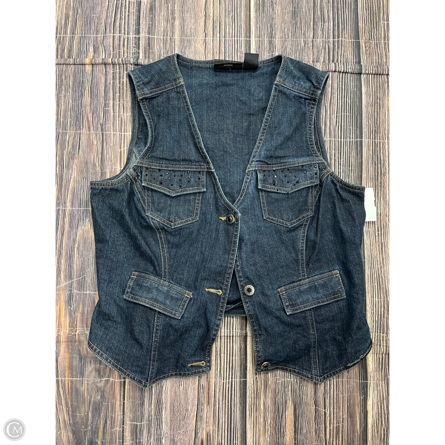 Vest Other By Harley Davidson In Blue Denim, Size: L