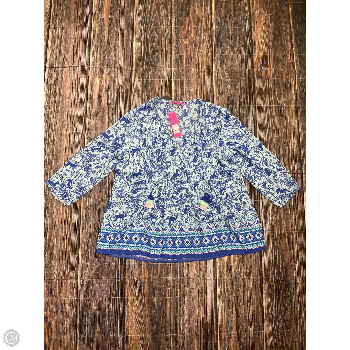 Top Long Sleeve Designer By Lilly Pulitzer In Blue, Size: Xl