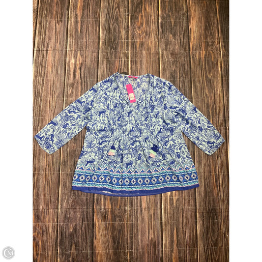 Top Long Sleeve Designer By Lilly Pulitzer In Blue, Size: Xl