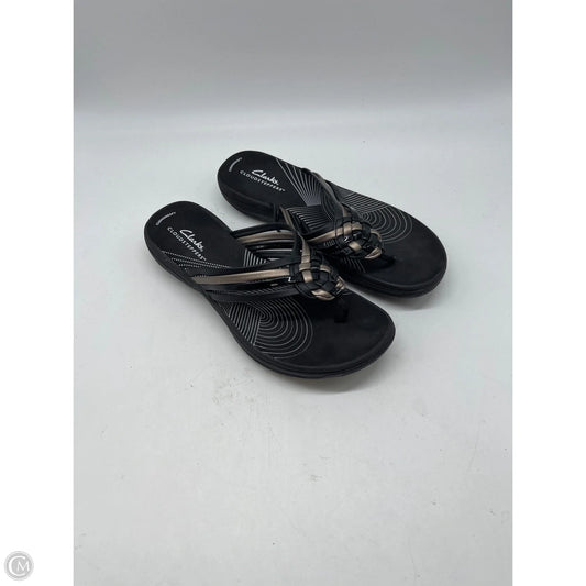 Sandals Flip Flops By Clarks In Black, Size: 7