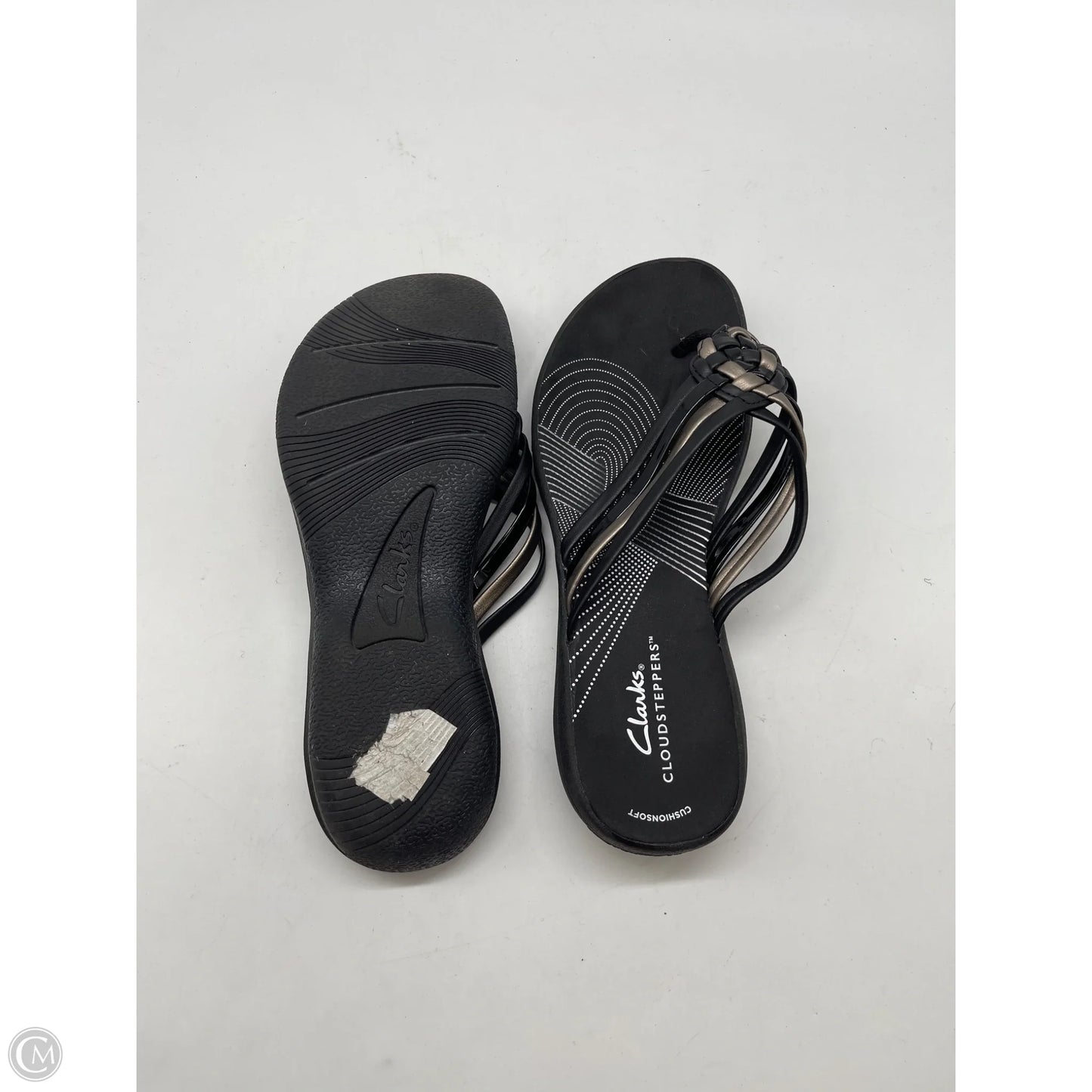 Sandals Flip Flops By Clarks In Black, Size: 7