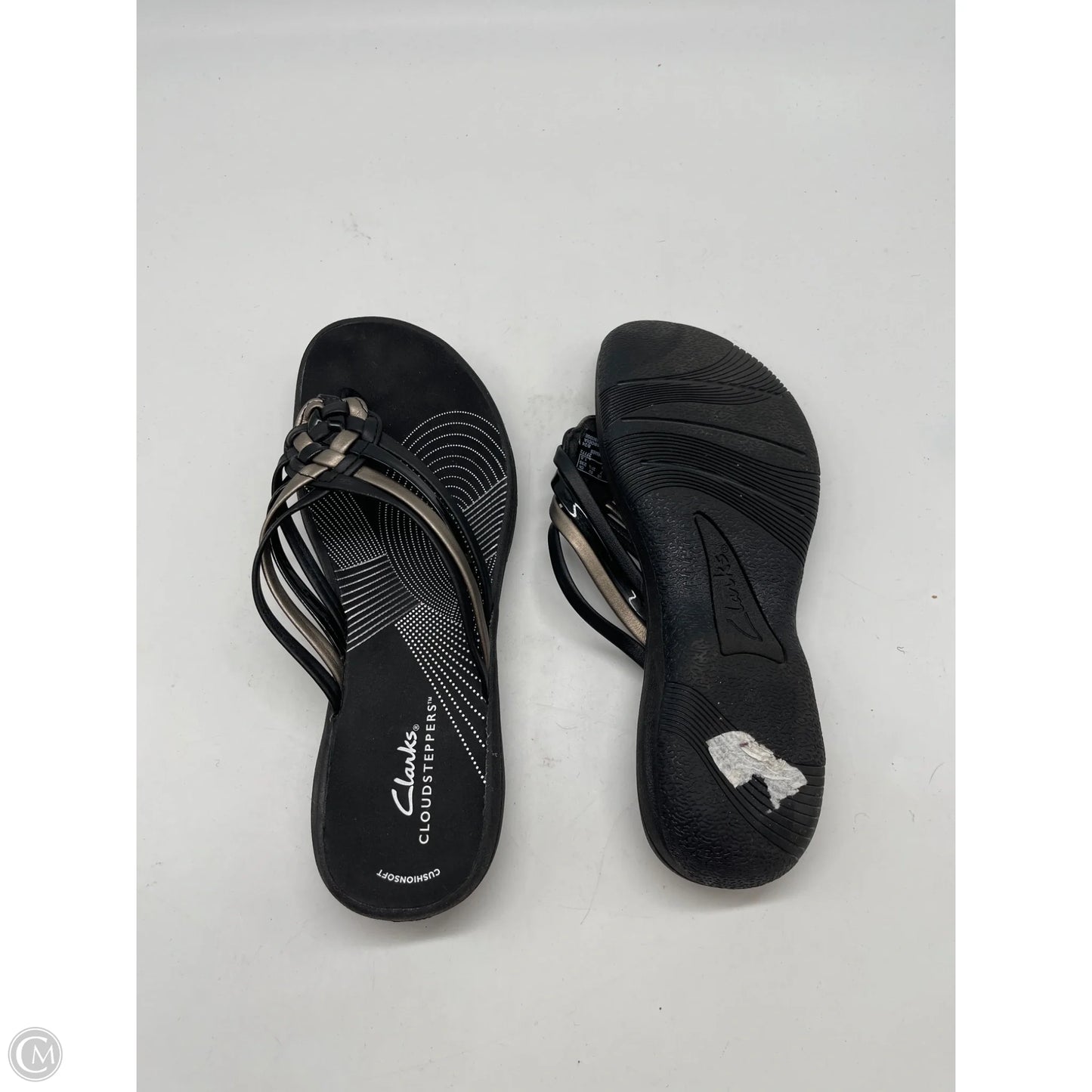 Sandals Flip Flops By Clarks In Black, Size: 7