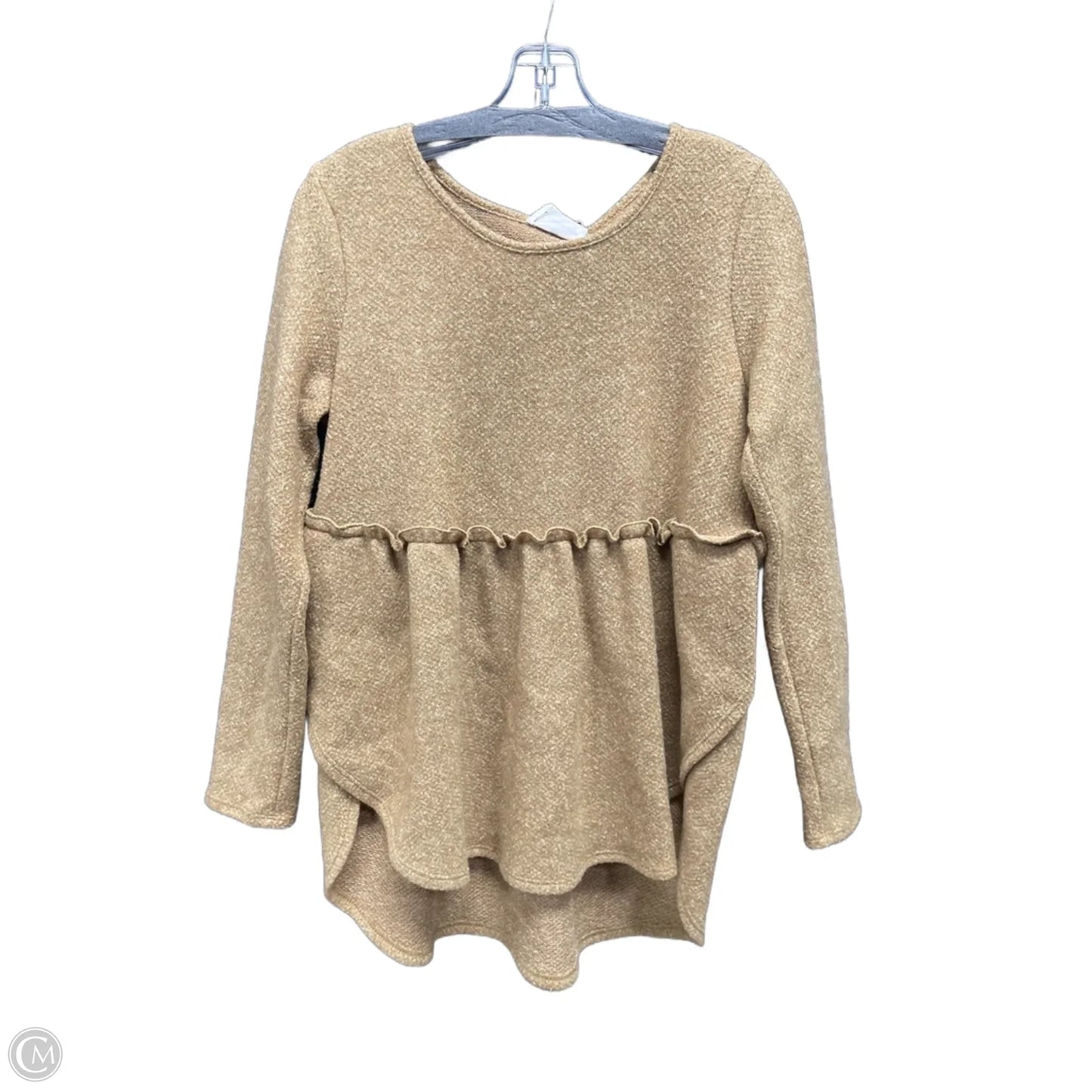 Top Long Sleeve By Clothes Mentor In Tan, Size: M