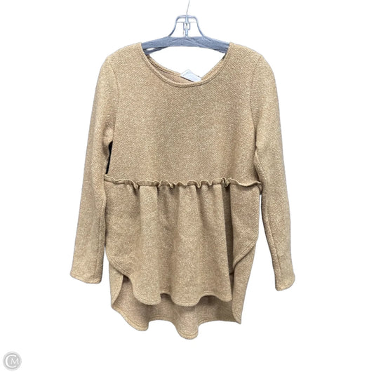 Top Long Sleeve By Clothes Mentor In Tan, Size: M