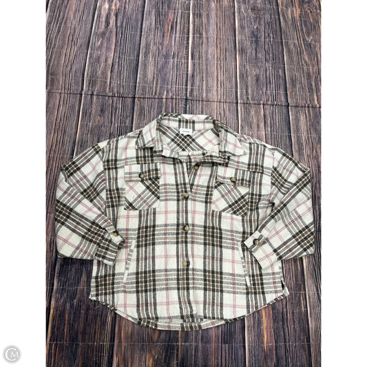Jacket Shirt By Clothes Mentor In Tan, Size: M