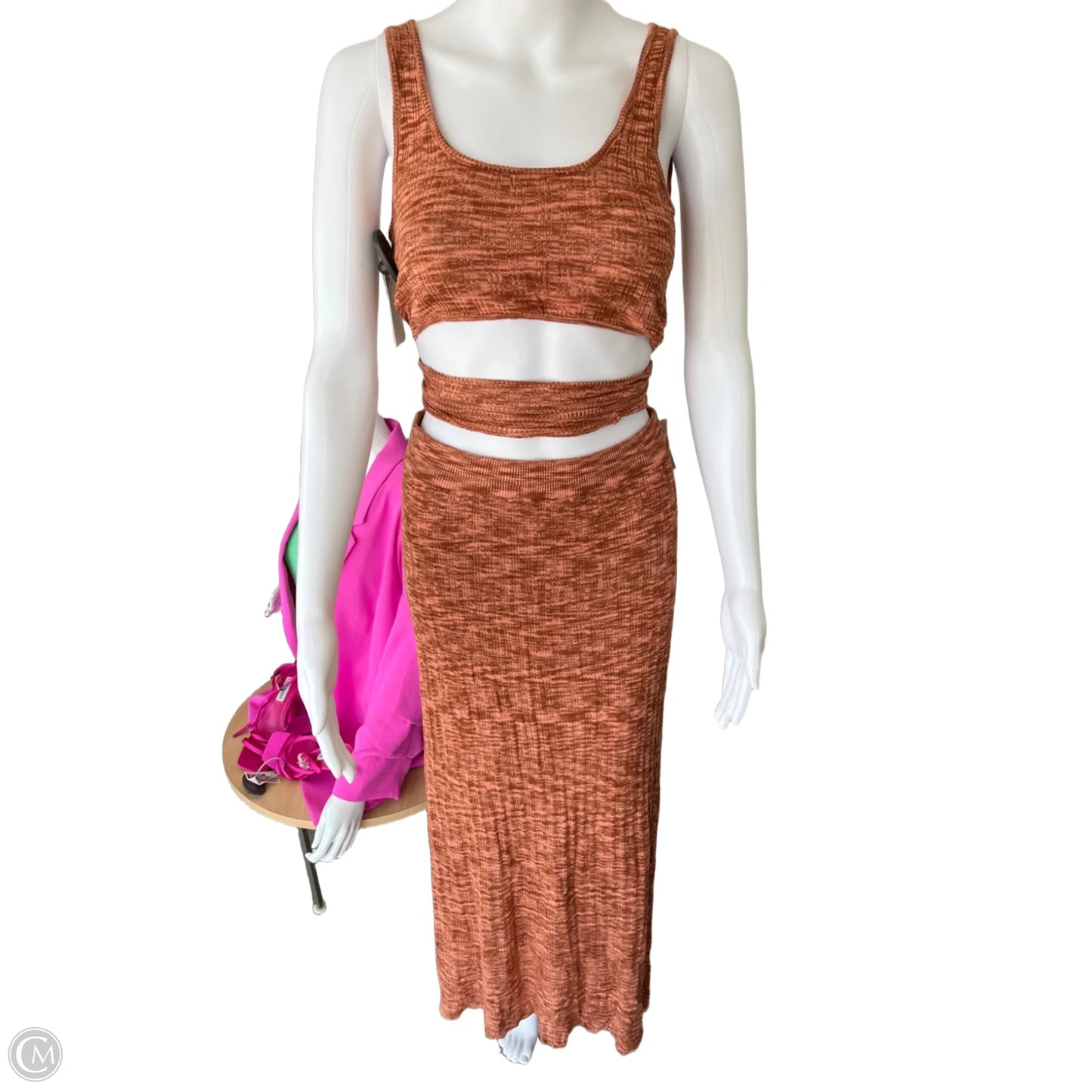 Skirt Set 2pc By Cmb In Orange, Size: M