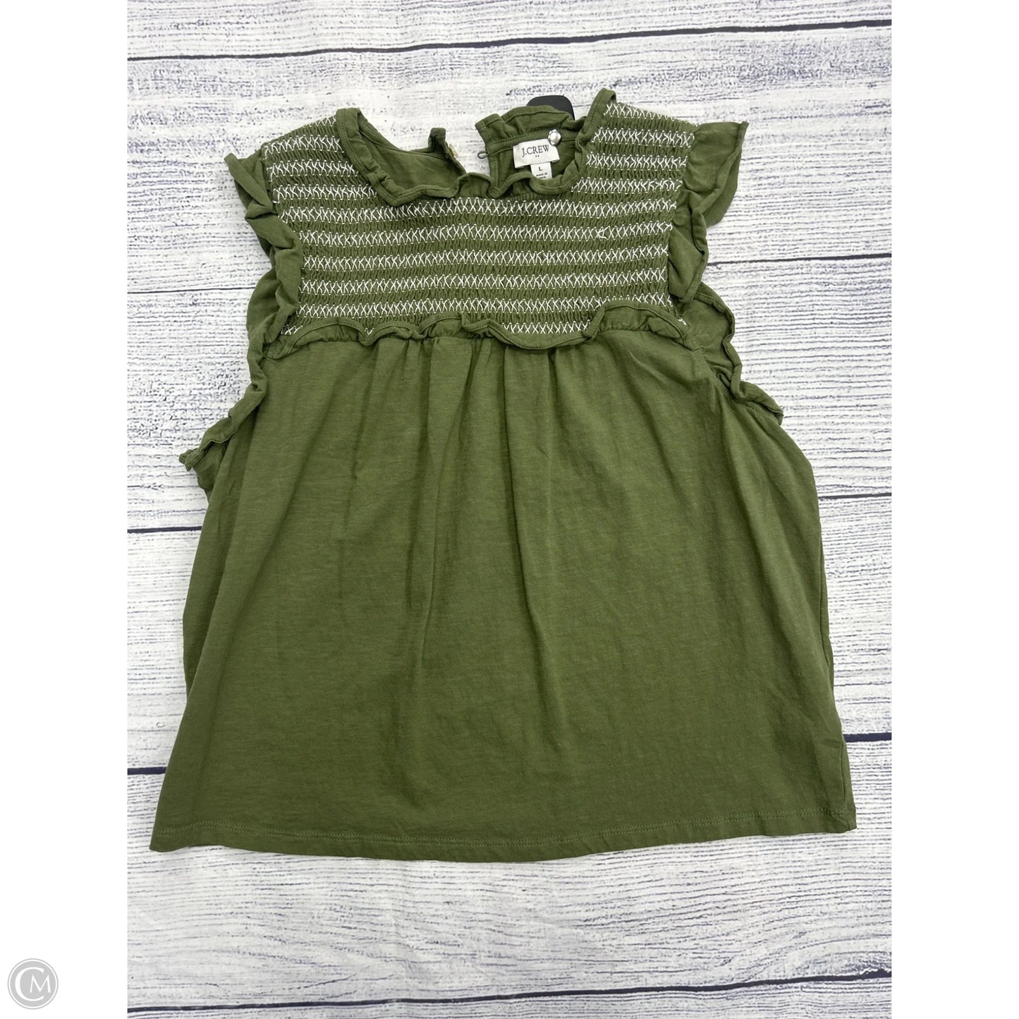 Top Sleeveless By J. Crew In Green, Size: L