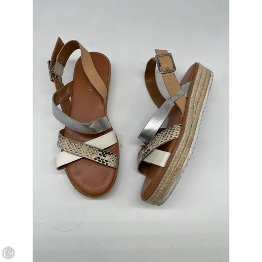 Sandals Heels Platform By Nine West In Cream, Size: 7