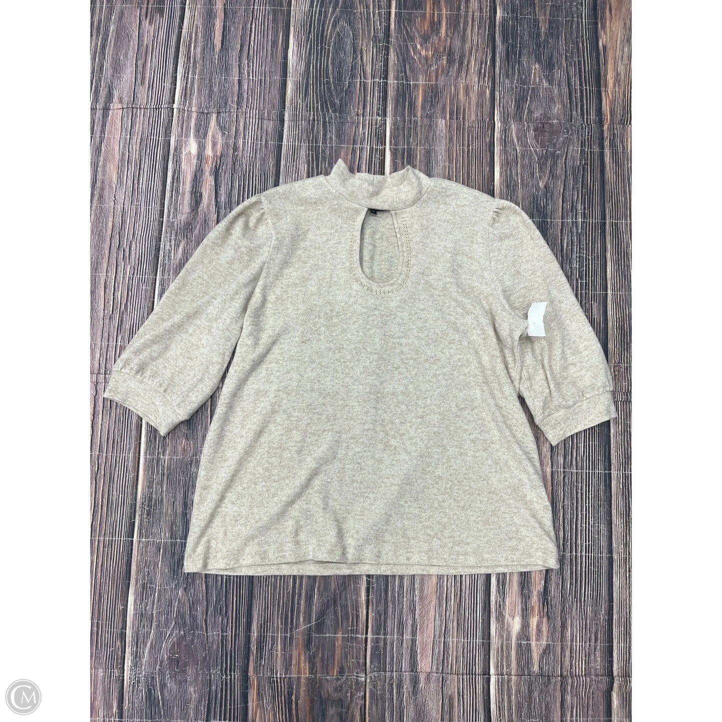 Sweater Short Sleeve By Clothes Mentor In Tan, Size: 2x