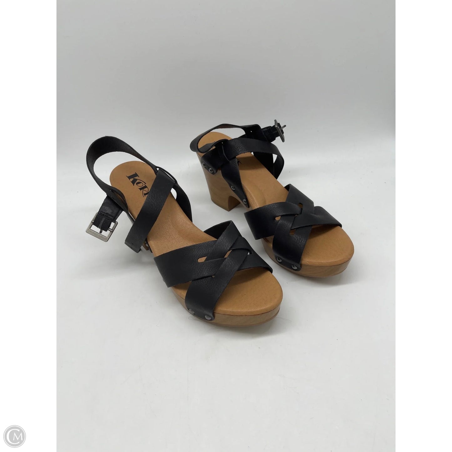 Sandals Heels Block By Korks In Black, Size: 9