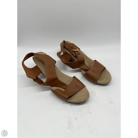 Shoes Heels Wedge By Predictions In Tan, Size: 8.5