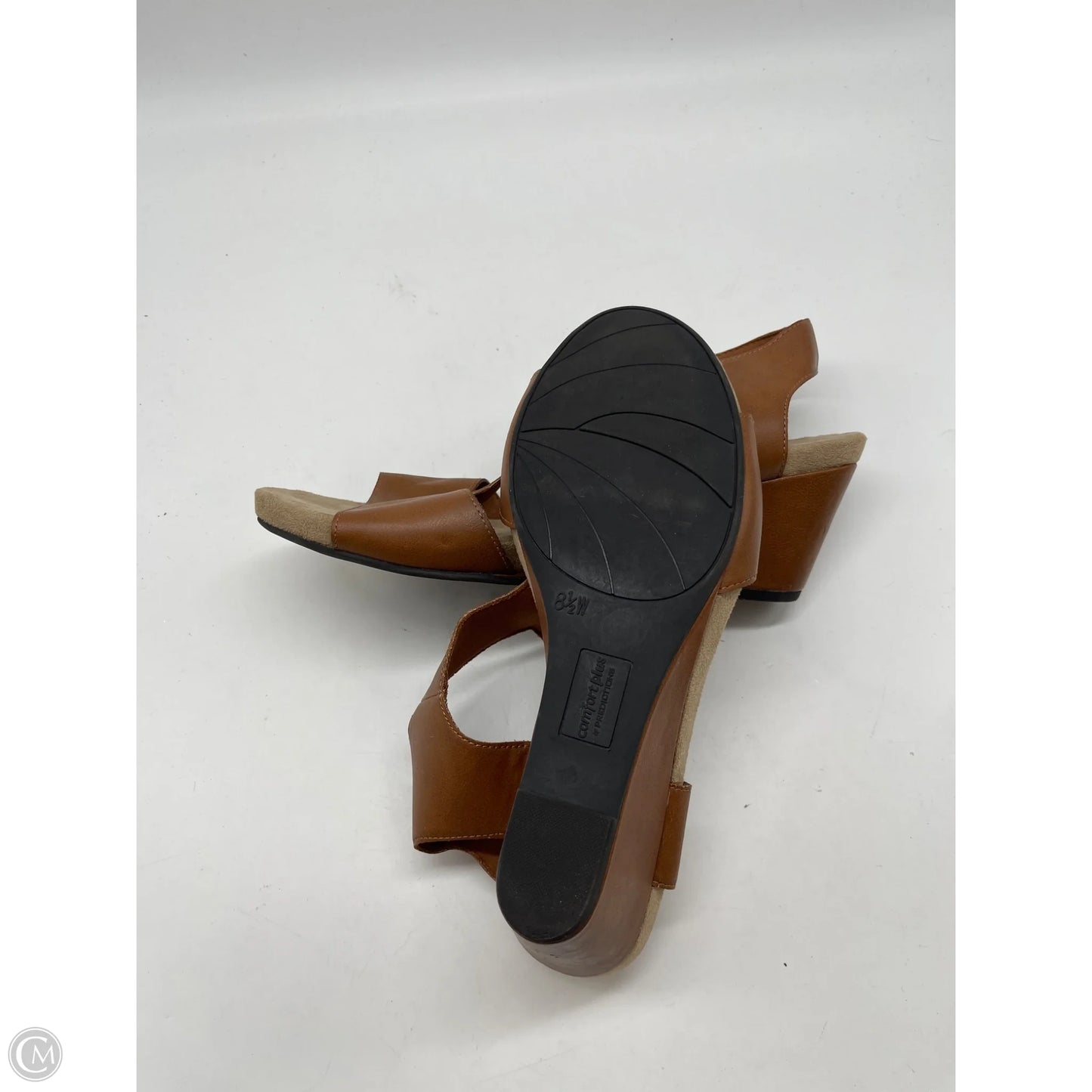 Shoes Heels Wedge By Predictions In Tan, Size: 8.5