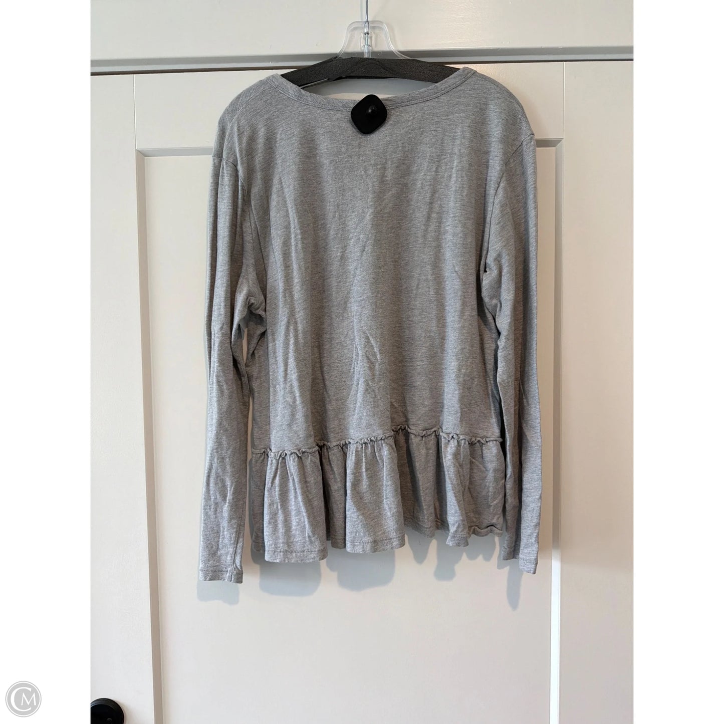 Top Long Sleeve By Caslon In Grey, Size: Xl