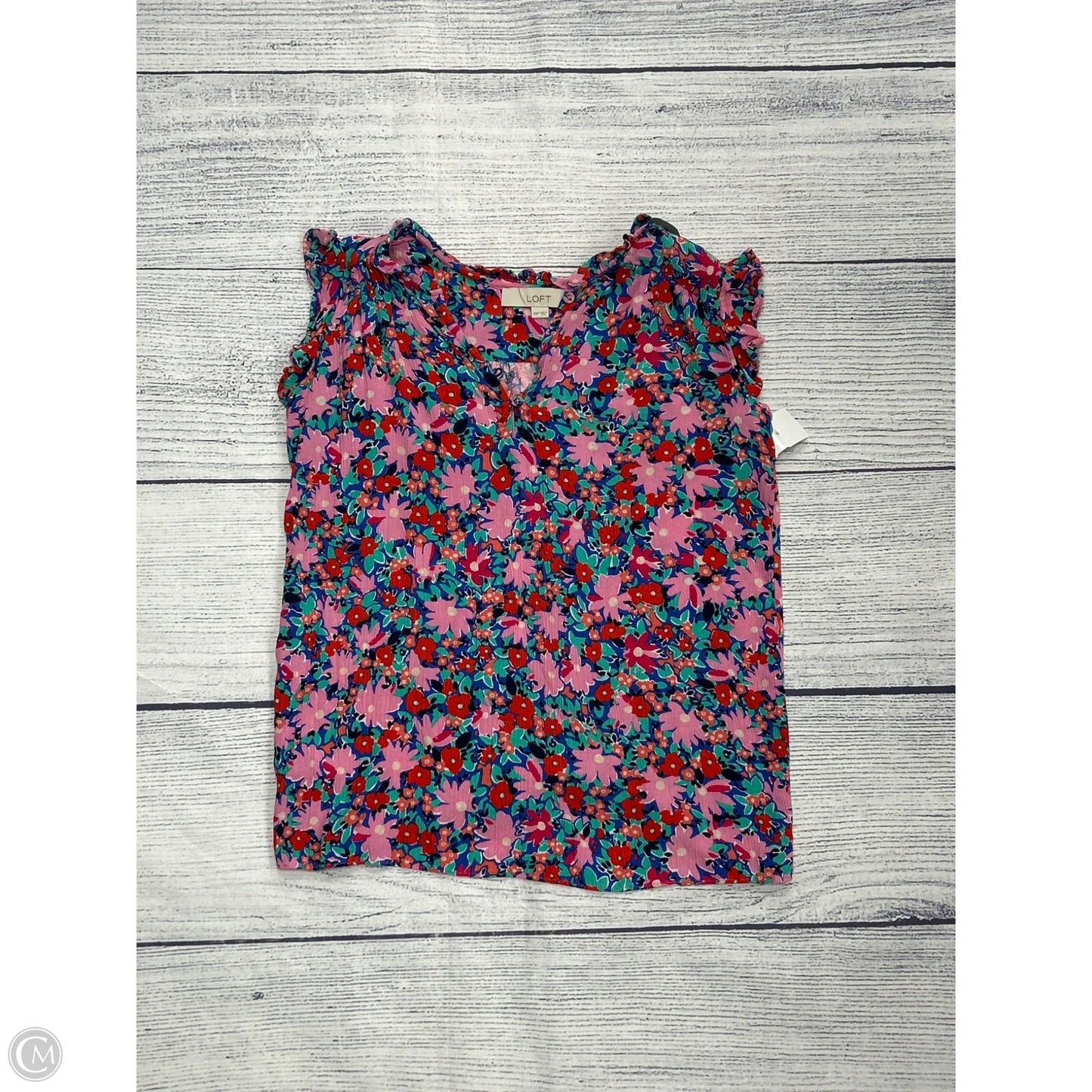 Top Short Sleeve By Loft In Pink, Size: Xsp