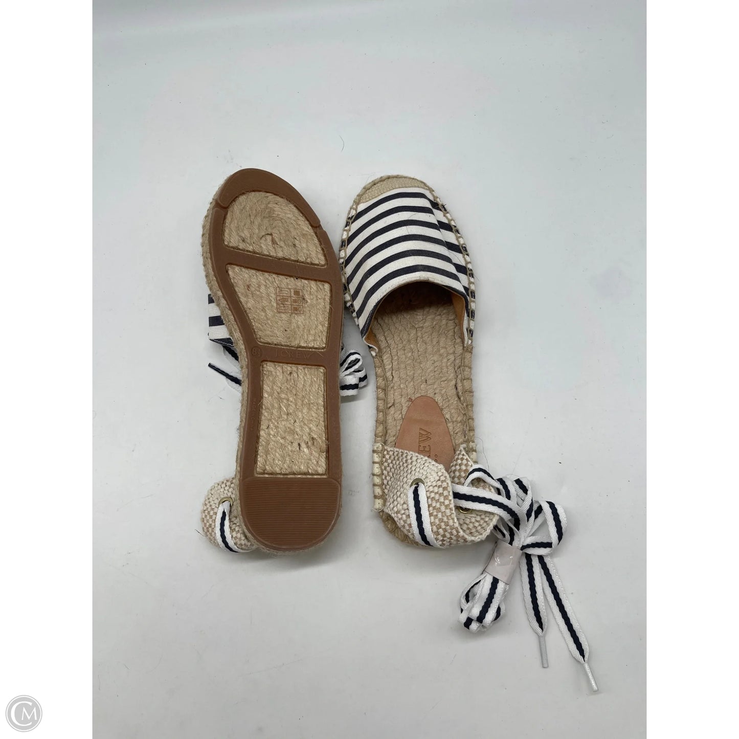Sandals Flats By J. Crew In Blue & White, Size: 8.5