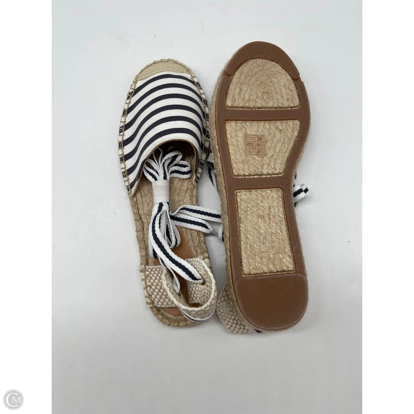 Sandals Flats By J. Crew In Blue & White, Size: 8.5