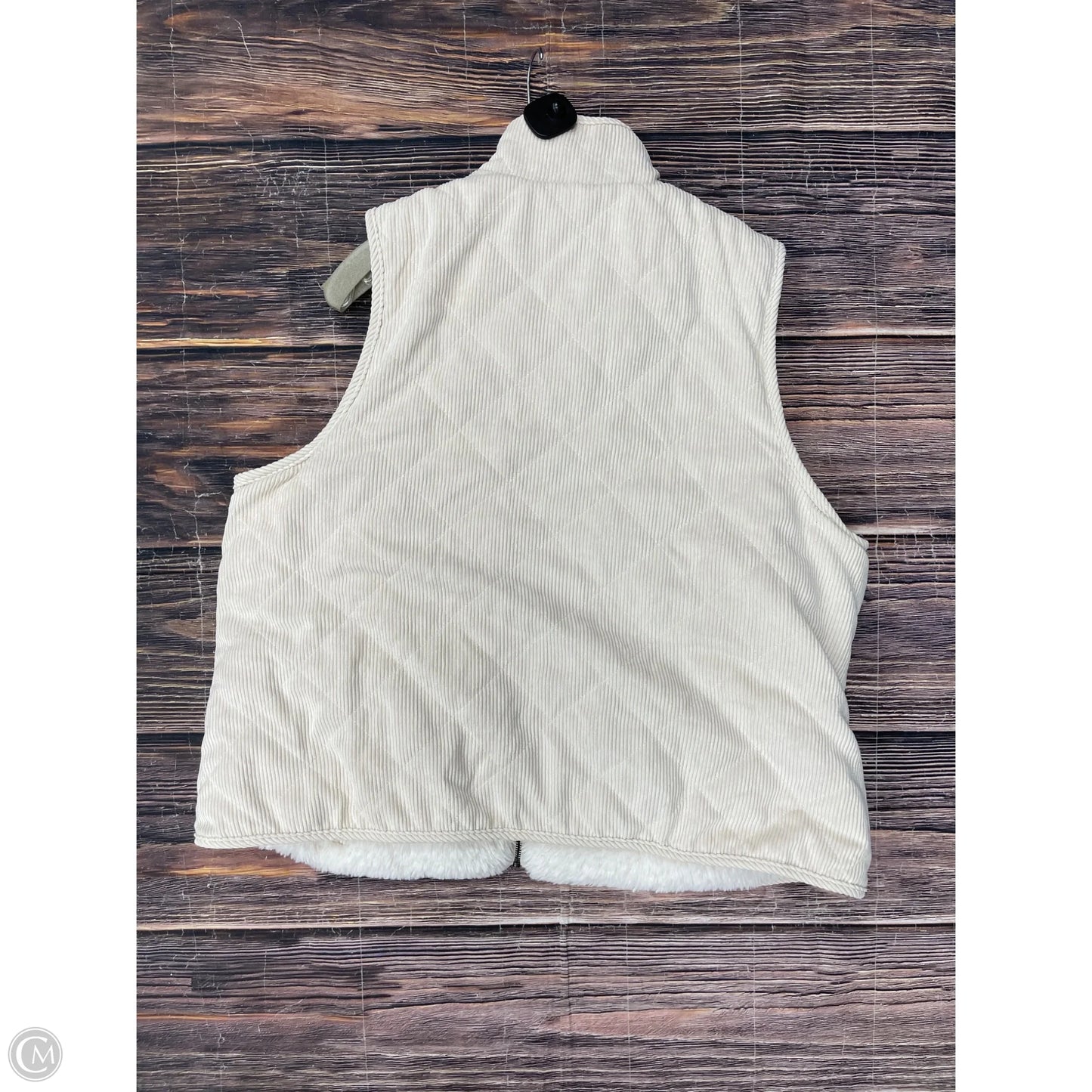 Vest Faux Fur & Sherpa By Clothes Mentor In Cream, Size: L
