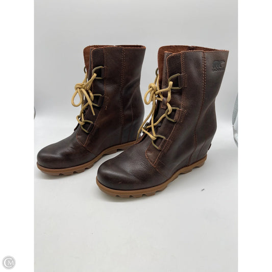 Boots Ankle Heels By Sorel In Brown, Size: 10