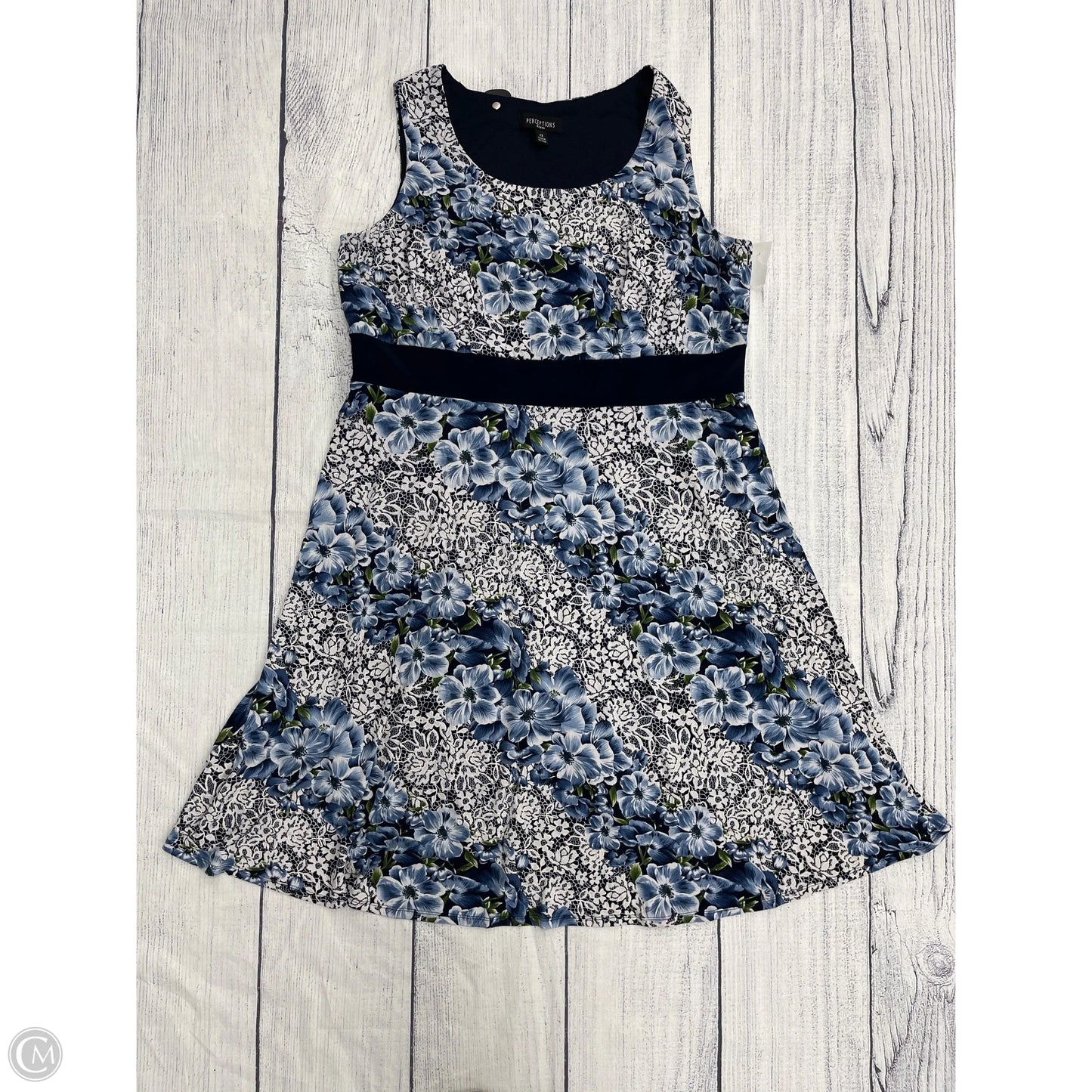 Dress Casual Midi By Perceptions In Blue, Size: 2x