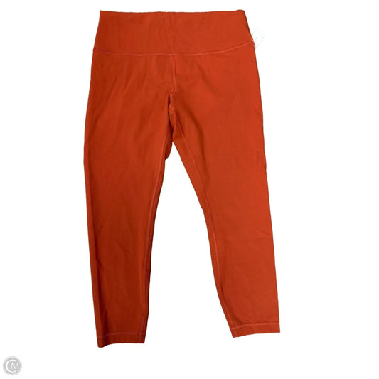 Athletic Leggings By Lululemon In Orange, Size: 14