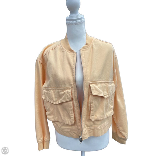 Jacket Denim By Nicole Miller In Orange Denim, Size: S