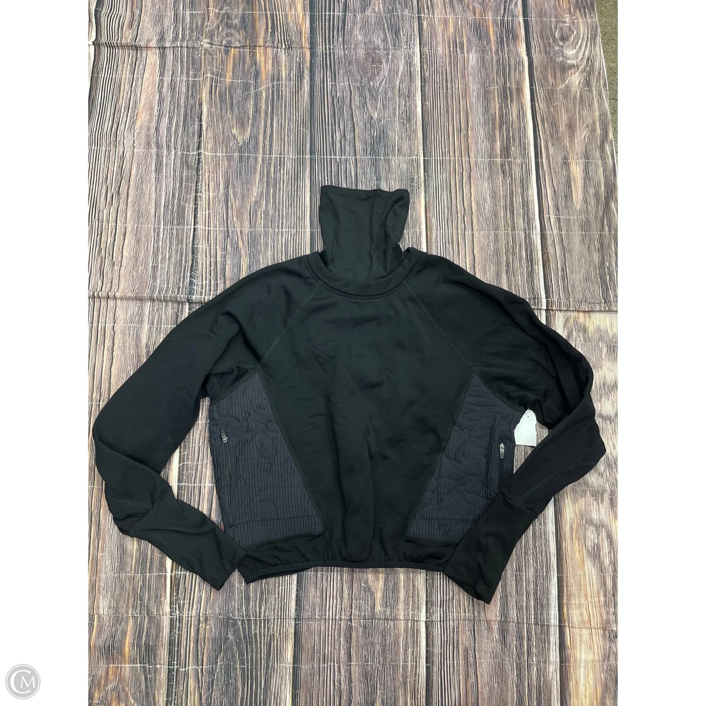 Athletic Top Long Sleeve Collar By Free People In Black, Size: Xs