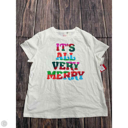 Top Short Sleeve By Target In White, Size: 1x