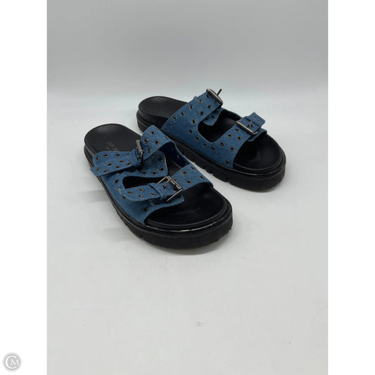 Sandals Flats By Clothes Mentor In Blue, Size: 8.5