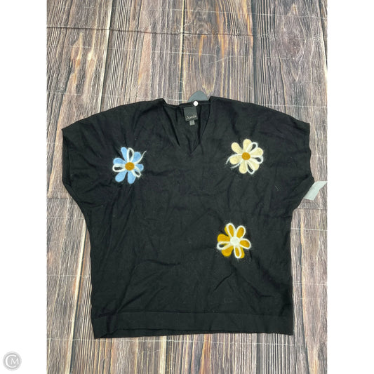 Sweater Short Sleeve By Aaeda In Black, Size: M
