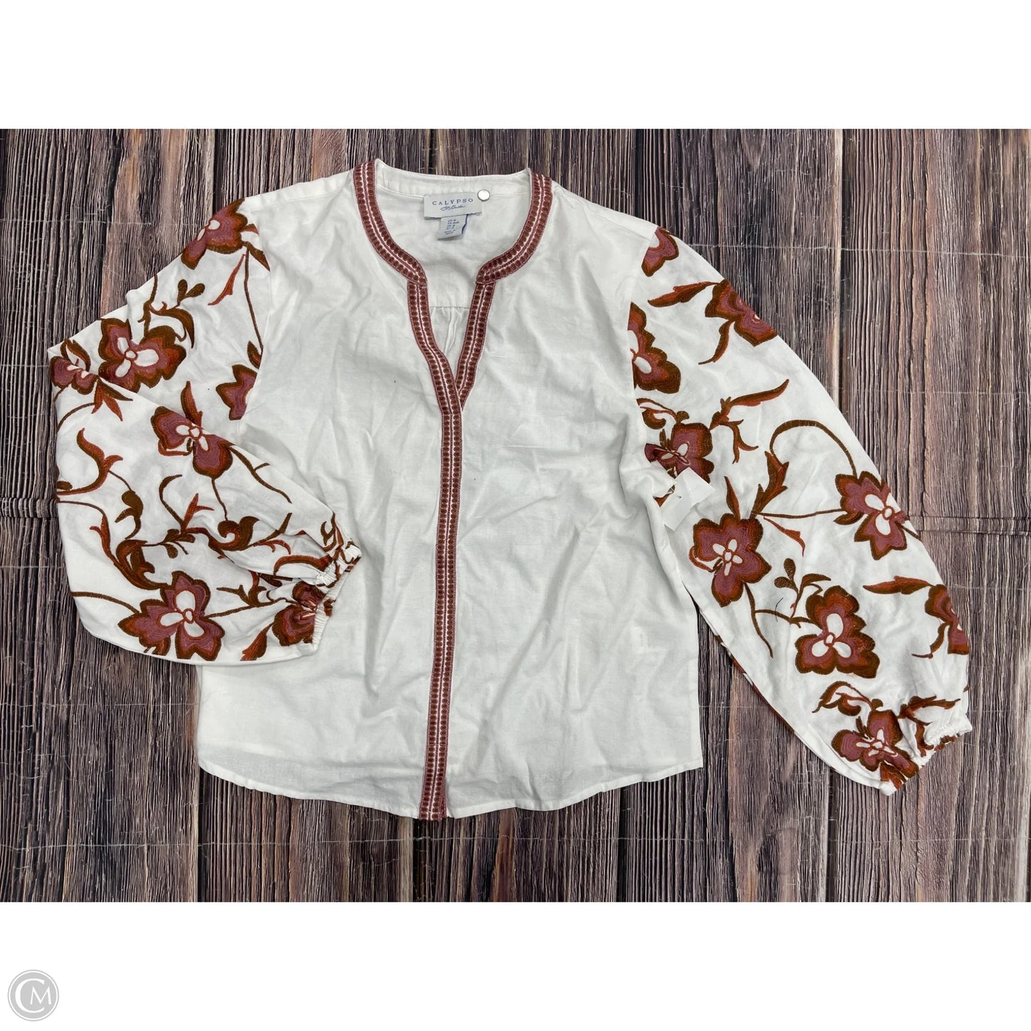 Top Long Sleeve By Calypso St Barth In White, Size: M