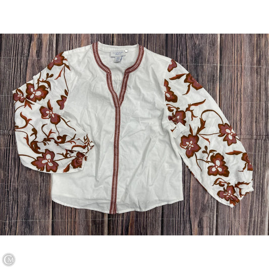 Top Long Sleeve By Calypso St Barth In White, Size: M