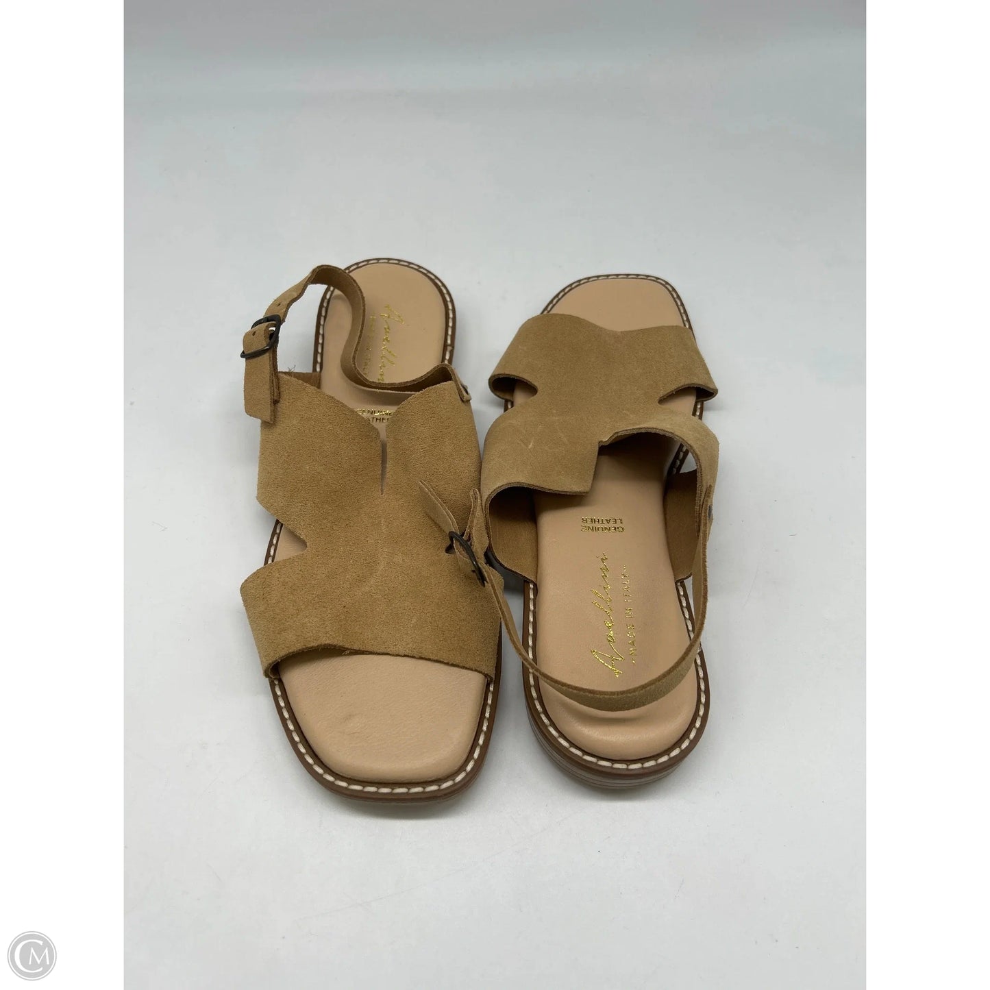 Sandals Flats By Clothes Mentor In Tan, Size: 9