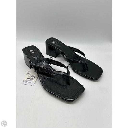 Sandals Heels Block By Zara In Black, Size: 11