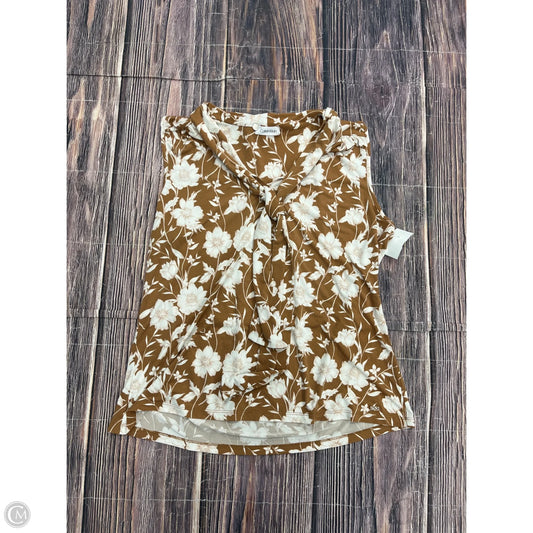 Top Sleeveless By Calvin Klein In Tan, Size: M